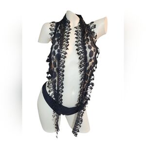 Elegant Black Lace Women's Accessory Scarf
